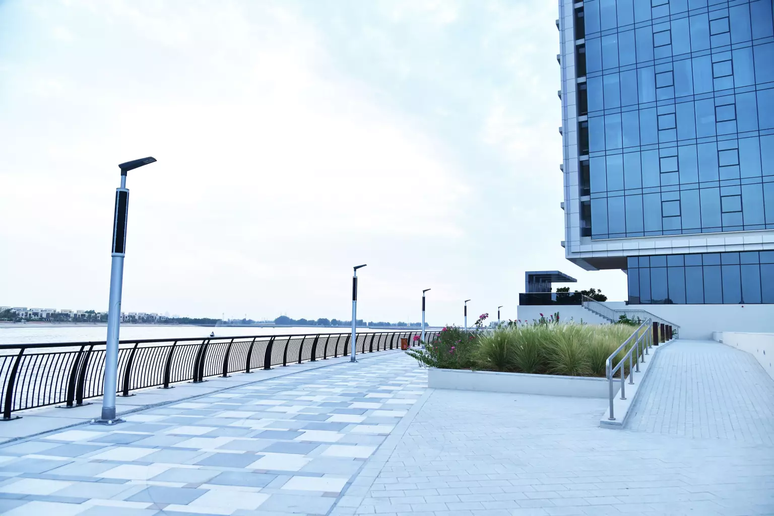 Solar-powered lighting at boulevard Solar-powered lighting at boulevard