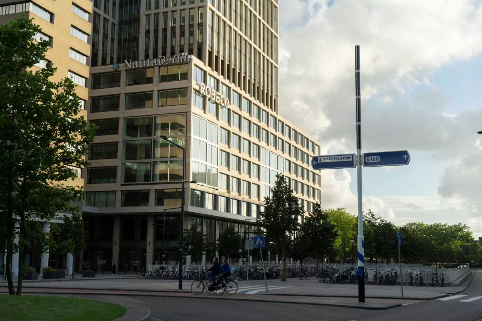 Soluxio solar powered road sign at sunset