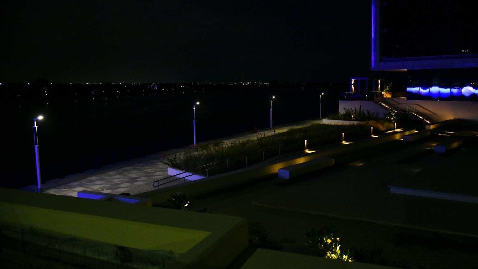 Solar boulevard lighting at night at the UAE Solar boulevard lighting at night at the UAE