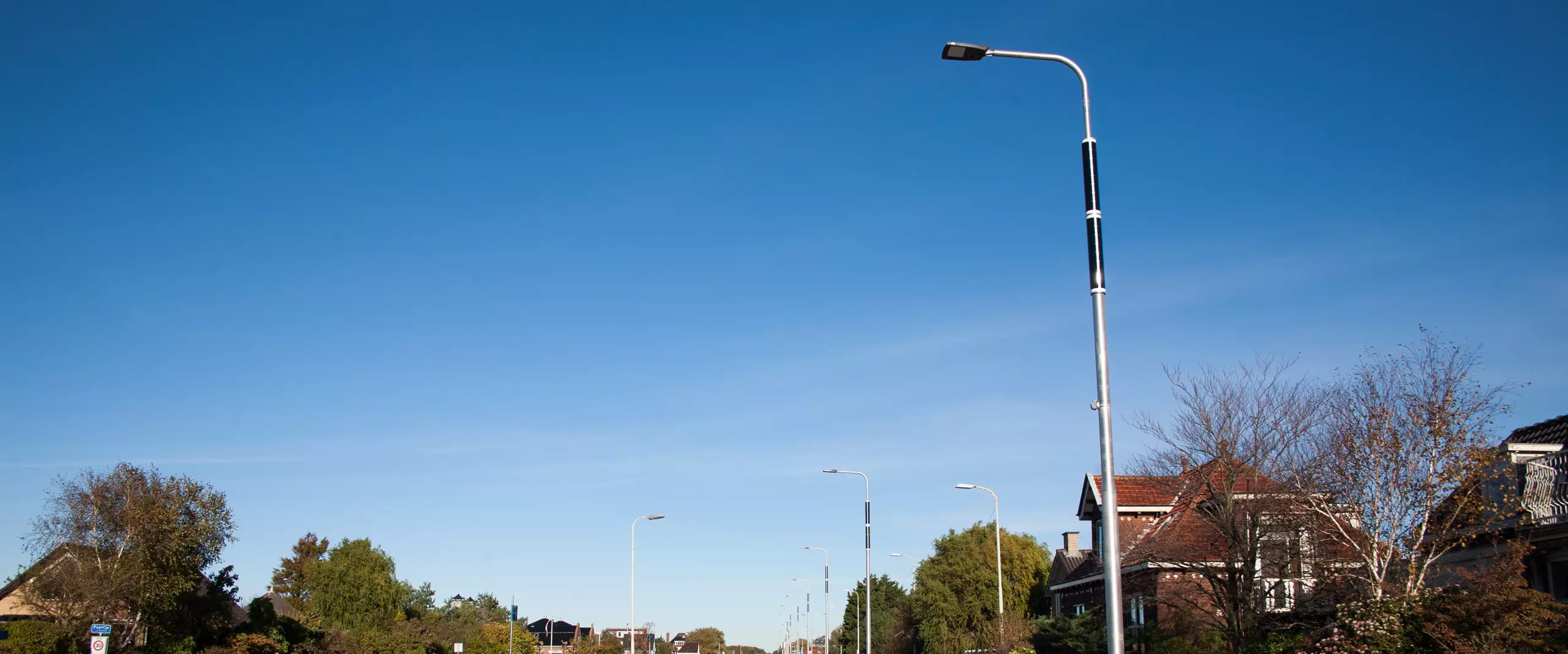 Soluxio solar radar speed sign on road N211