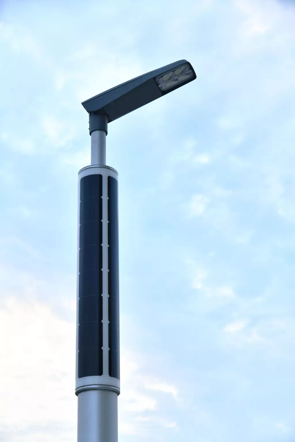 Soluxio solar light pole with blue sky Soluxio solar light pole with blue sky