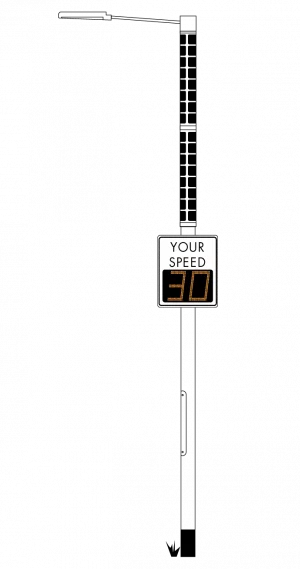 Soluxio solar speed display_sign_on_soluxio_lighting-pole