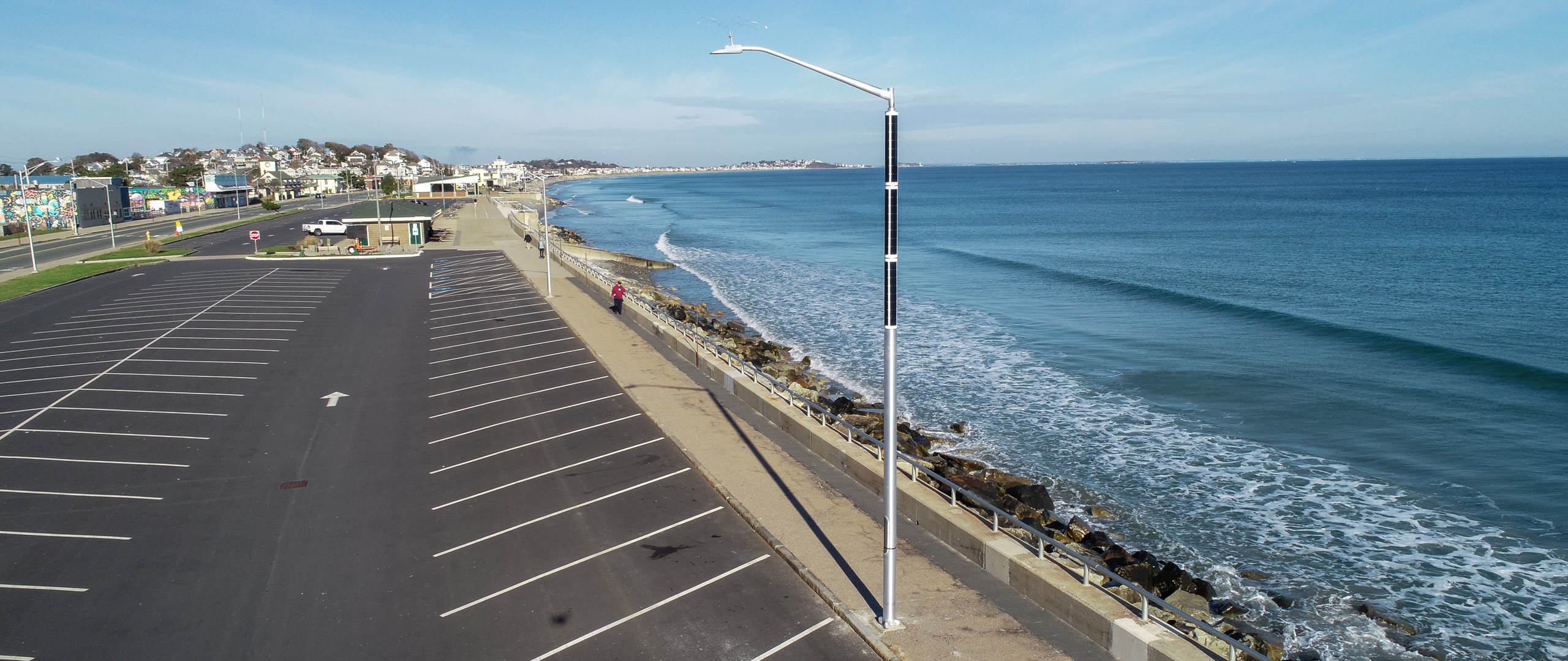 Soluxio solar lighting at beach Soluxio smartlight at night