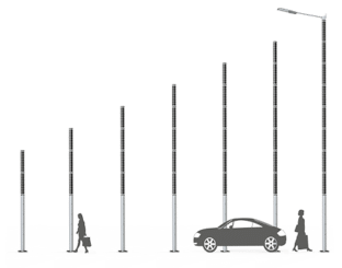 Soluxio - formato de la farola solar- altura del poste