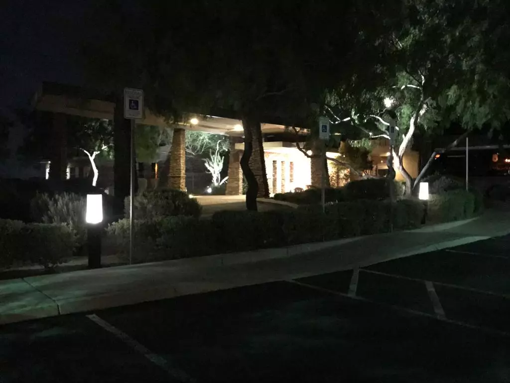 Soluxio NxT solar bollard pathway lighting by night Soluxio NxT solar bollard pathway lighting